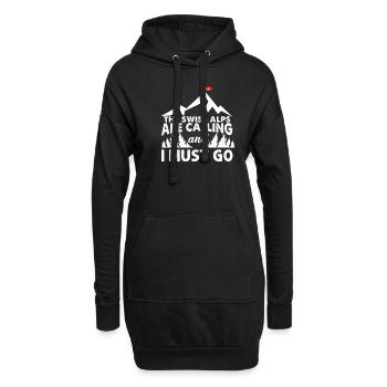 Suisse - Sweat-shirt à capuche long Femme - noir - Devant