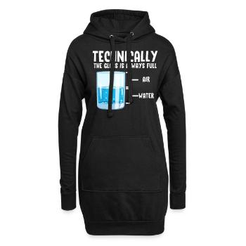 Das Glas ist immer Voll Wissenschaft - Hoodie-Kleid - Schwarz - Vorne