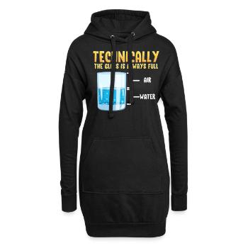 Das Glas ist immer Voll Wissenschaft - Hoodie-Kleid - Schwarz - Vorne