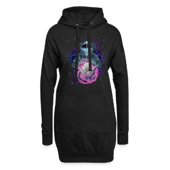Origami d’astronaute artistique spatial - Sweat-shirt à capuche long Femme - noir - Devant