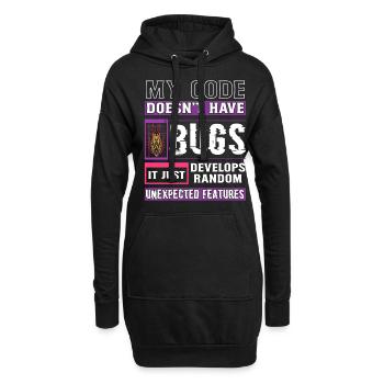 Développeur Mon code n’a pas de bugs Codage amusant - Sweat-shirt à capuche long Femme - noir - Devant