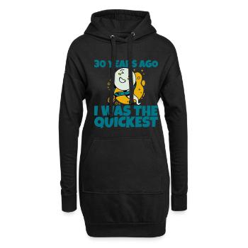 30 Years Ago, I Was The Quickest - Hoodie-Kleid - Schwarz - Vorne