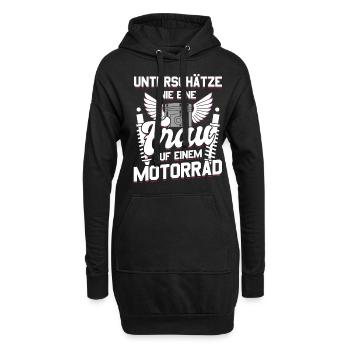 Motorbike Motorrad Enduro Motocross Biker Girl - Hoodie-Kleid - Schwarz - Vorne