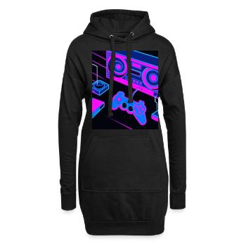 Vaporwave Aesthetic Gaming Konsole Controller - Hoodie-Kleid - Schwarz - Vorne