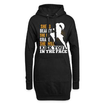 Karate Black Belt Gi Uniform Girl - Hoodie-Kleid - Schwarz - Vorne