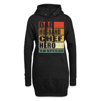 Père Mari Chef Held - Sweat-shirt à capuche long Femme - noir - Devant