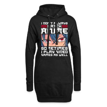 Anime Gamer Jeux vidéo Jeux de hasard Manga - Sweat-shirt à capuche long Femme - noir - Devant