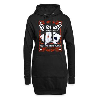 Vollzeit bridge spieler Im Ruhestand Bridge Karten - Hoodie-Kleid - Schwarz - Vorne