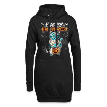 Halloween Katze Mumie - Hoodie-Kleid - Schwarz - Vorne