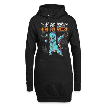 Halloween Schwein Zombie - Hoodie-Kleid - Schwarz - Vorne