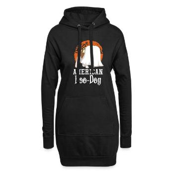 Bouledogue américain Halloween - Sweat-shirt à capuche long Femme - noir - Devant