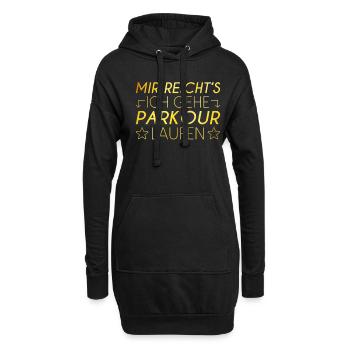 Parkour Spruch - Hoodie-Kleid - Schwarz - Vorne