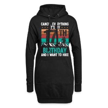 17 Year Old Hiker Cancel go Hiking 17 Birthday - Hoodie-Kleid - Schwarz - Vorne