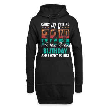 32 Year Old Hiker Cancel go Hiking 32 Birthday - Hoodie-Kleid - Schwarz - Vorne