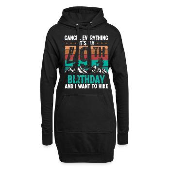 49 Year Old Hiker Cancel go Hiking 49 Birthday - Hoodie-Kleid - Schwarz - Vorne