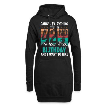42 Year Old Hiker Cancel go Hiking 42 Birthday - Hoodie-Kleid - Schwarz - Vorne