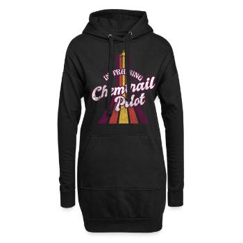 Vintage Retro Chemtrail Pilot Training Parody Shir - Hoodie-Kleid - Schwarz - Vorne
