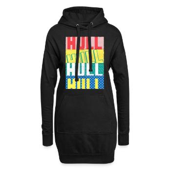 Hull Angleterre UK City Font Skyline Accueil - Sweat-shirt à capuche long Femme - noir - Devant