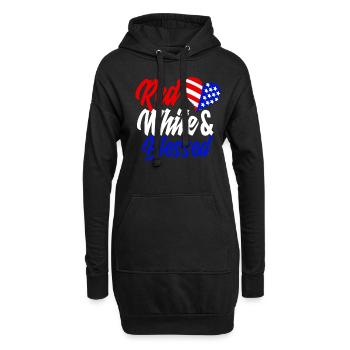 Amérique États-Unis Américain Américain - Sweat-shirt à capuche long Femme - noir - Devant