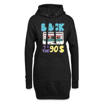 Retour aux années 90 Musique cassette - Sweat-shirt à capuche long Femme - noir - Devant