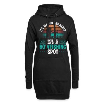 Bowfisher Fisherman Bowfishing Spot Bowfisher - Hoodie-Kleid - Schwarz - Vorne