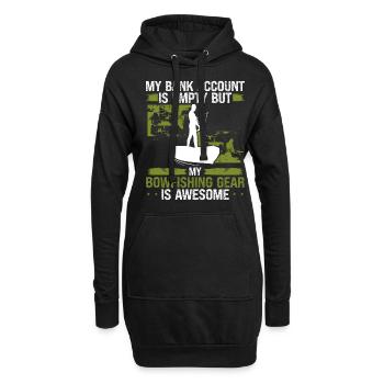Bowfishing Bank Account empty Bowhunter Fisherman - Hoodie-Kleid - Schwarz - Vorne