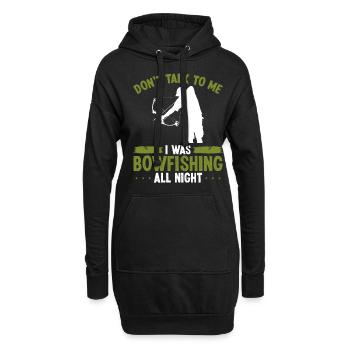 Bowfisher Do not talk to me Bowfishing Fisherman - Hoodie Dress - black - Front