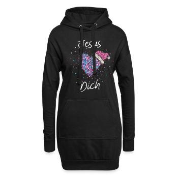 Jesus liebt Dich Weihnachtsgeschenk Gottesdienst - Hoodie-Kleid - Schwarz - Vorne