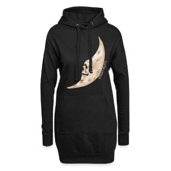 Spooky Nights Scary Skull Moon Face Halloween - Sweat-shirt à capuche long Femme - noir - Devant