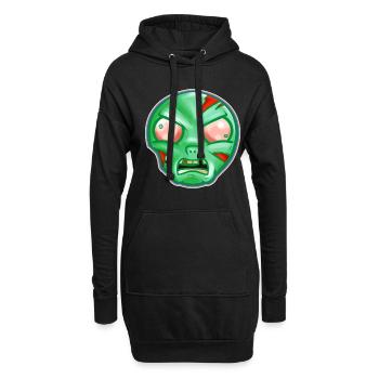 Kawaii Green Zombie Étrange Halloween - Sweat-shirt à capuche long Femme - noir - Devant