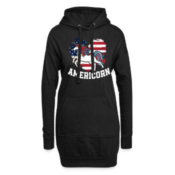 Amérique États-Unis Américain Américain - Sweat-shirt à capuche long Femme - noir - Devant