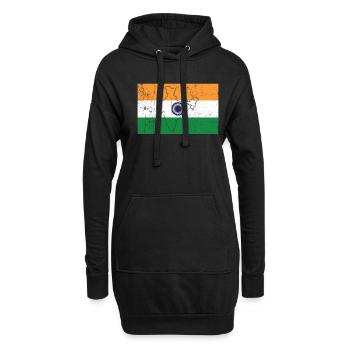 Drapeau de l’Inde - Sweat-shirt à capuche long Femme - noir - Devant