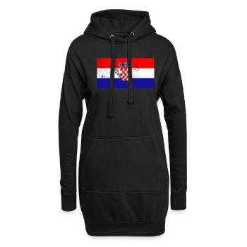 Kroatien Flagge - Hoodie-Kleid - Schwarz - Vorne