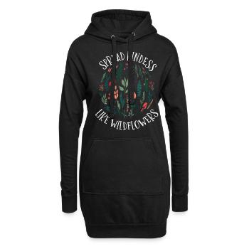 Freundlichkeit Wie Wildblumen Verbreiten - Hoodie-Kleid - Schwarz - Vorne