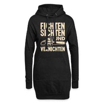 Kettensäge Fichten Sichten und Vernichten - Hoodie-Kleid - Schwarz - Vorne