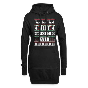 Drôle de Noël laid Meilleure sœur de tous les temps - Sweat-shirt à capuche long Femme - noir - Devant