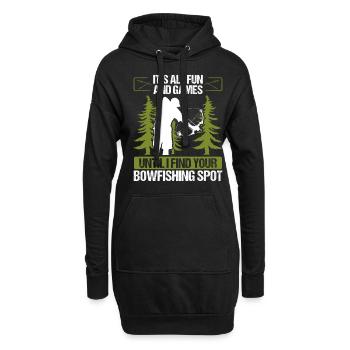 Fisherman Airboat Bowfishing Spots Funny Bowfisher - Hoodie-Kleid - Schwarz - Vorne
