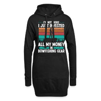 Bowfishing Invested my Money Fisherman Bowhunter - Hoodie-Kleid - Schwarz - Vorne
