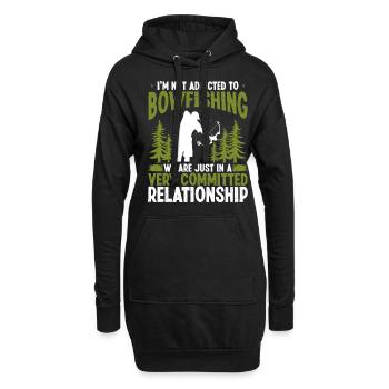 Bowfisher Airboat Fisherman Addicted to Bowfishing - Hoodie-Kleid - Schwarz - Vorne