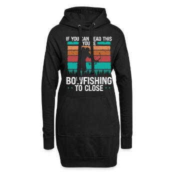 Fisherman Bowfishing close Bow Hunter Bowfisher - Hoodie Dress - black - Front