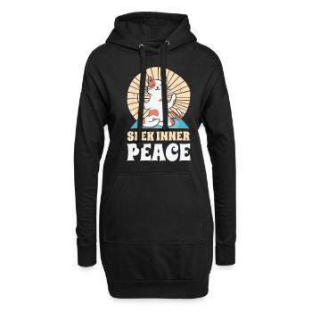 Serenity Cat Yoga Cat Propriétaire Méditation - Sweat-shirt à capuche long Femme - noir - Devant