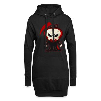 Mignon Kawaii Chibi Reaper avec Scythe Halloween - Sweat-shirt à capuche long Femme - noir - Devant
