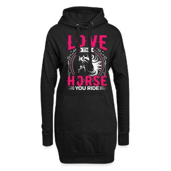 Cavalier Équitation Chevaux - Sweat-shirt à capuche long Femme - noir - Devant