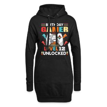 Birthday Gamer Niveau 12 Débloqué 12 - Sweat-shirt à capuche long Femme - noir - Devant