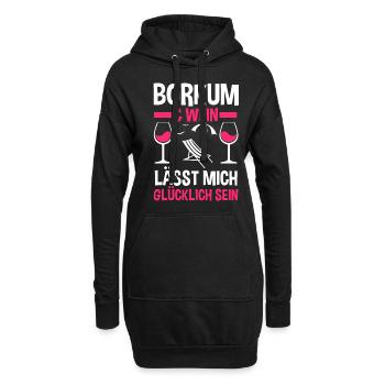 Nordsee Wein Borkum - Hoodie-Kleid - Schwarz - Vorne