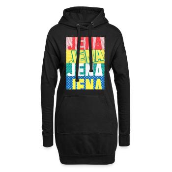 Jena Deutschland Stadt Skyline Heimat Liebe - Hoodie-Kleid - Schwarz - Vorne