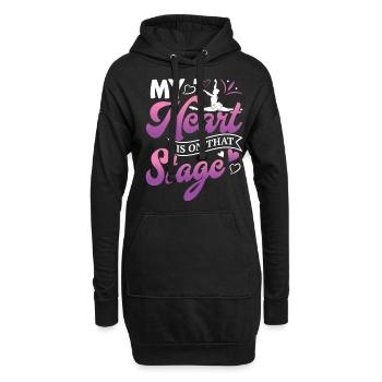 Ballett, Ballerina, Girl, Mädchen, Tanzen - Hoodie-Kleid - Schwarz - Vorne
