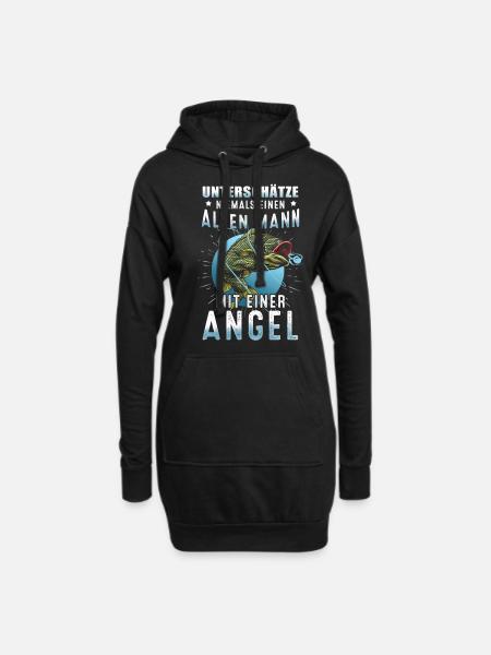 Angeln - Hoodie-Kleid - Schwarz