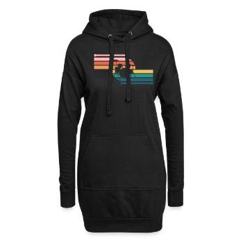 Retro Batteur Joueur Batterie Batteur - Sweat-shirt à capuche long Femme - noir - Devant