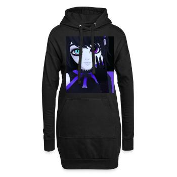 Goth Anime Vaporwave mignon et effrayant Goth - Sweat-shirt à capuche long Femme - noir - Devant